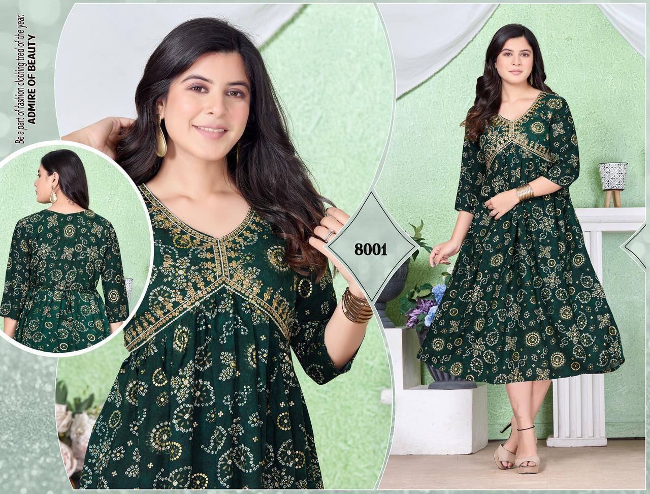Be You By Golden Rayon Embroidery Alia Cut kurtis Catalog
